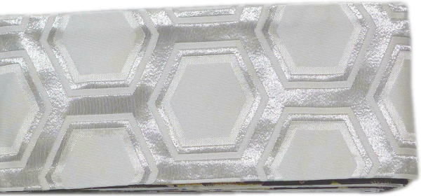 三寸帯　金襴帯　黒地金色紙　白地銀亀甲　両面　日本製 男物 男帯　3寸帯　リバーブル　踊り帯　平帯