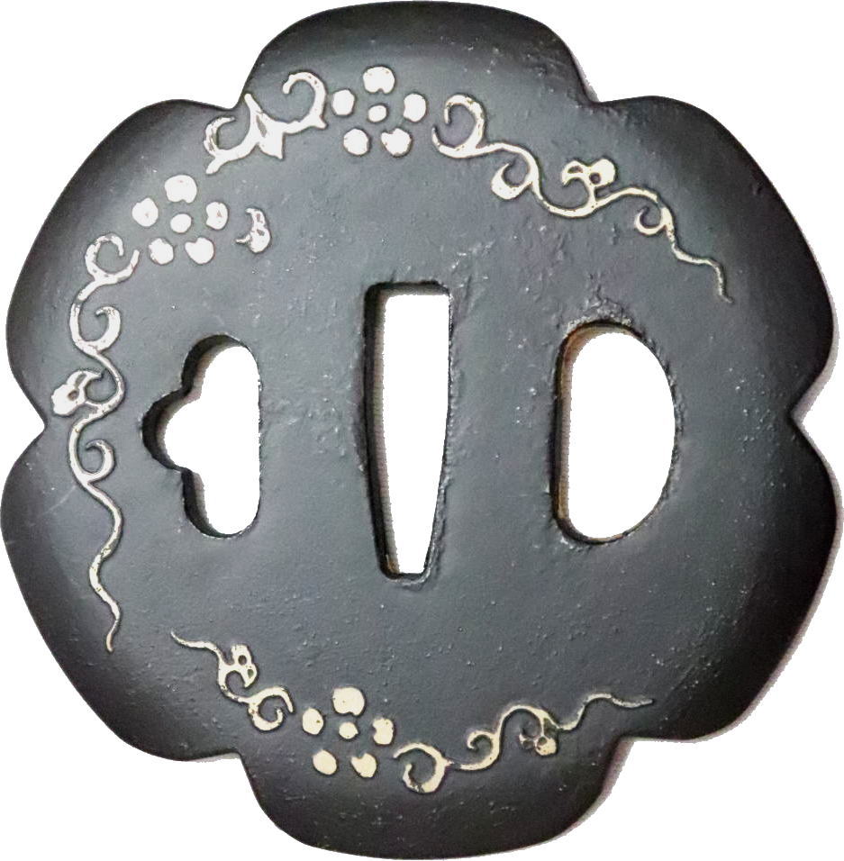 日本刀装具　鍔・蔦梅　8cm　国産　つば【踊り用小道具】【メール便OK】【日本舞踊】廃番商品・現品限..