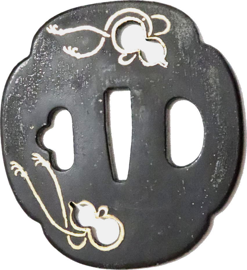 日本刀装具　鍔・瓢箪　7.3cm　国産　つば【踊り用小道具】【メール便OK】【日本舞踊】廃番商品・現品..