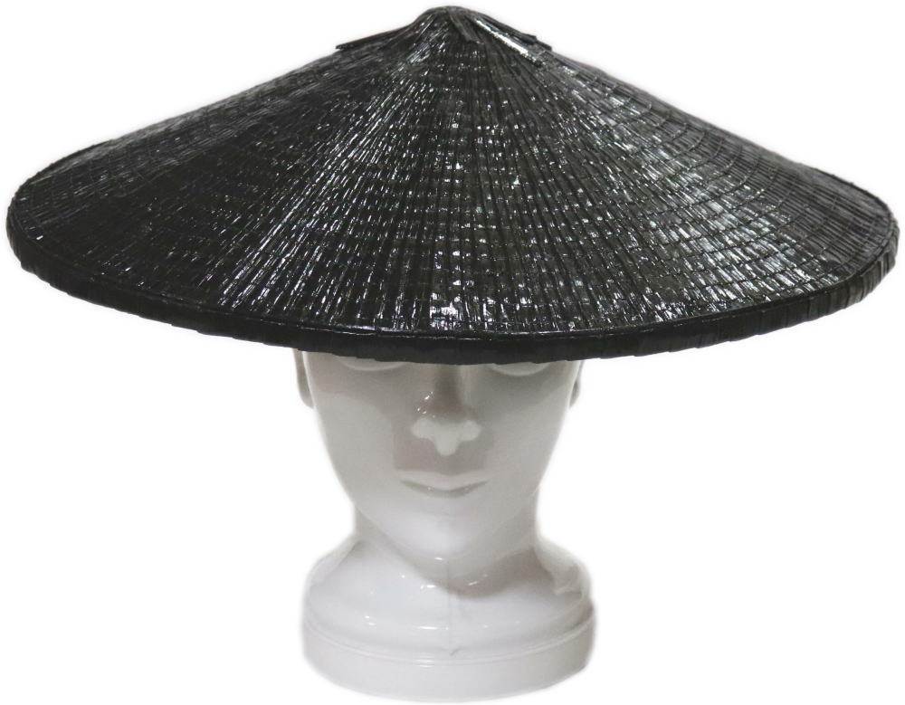 菅笠　尺4　黒塗笠　直径約42．5cm　日本製【踊り用小道具】仮装・演劇・コスプレ・ハロウィン・コント・コスチューム・カラオケ　道中笠　和装　菅笠　すげ笠のサムネイル