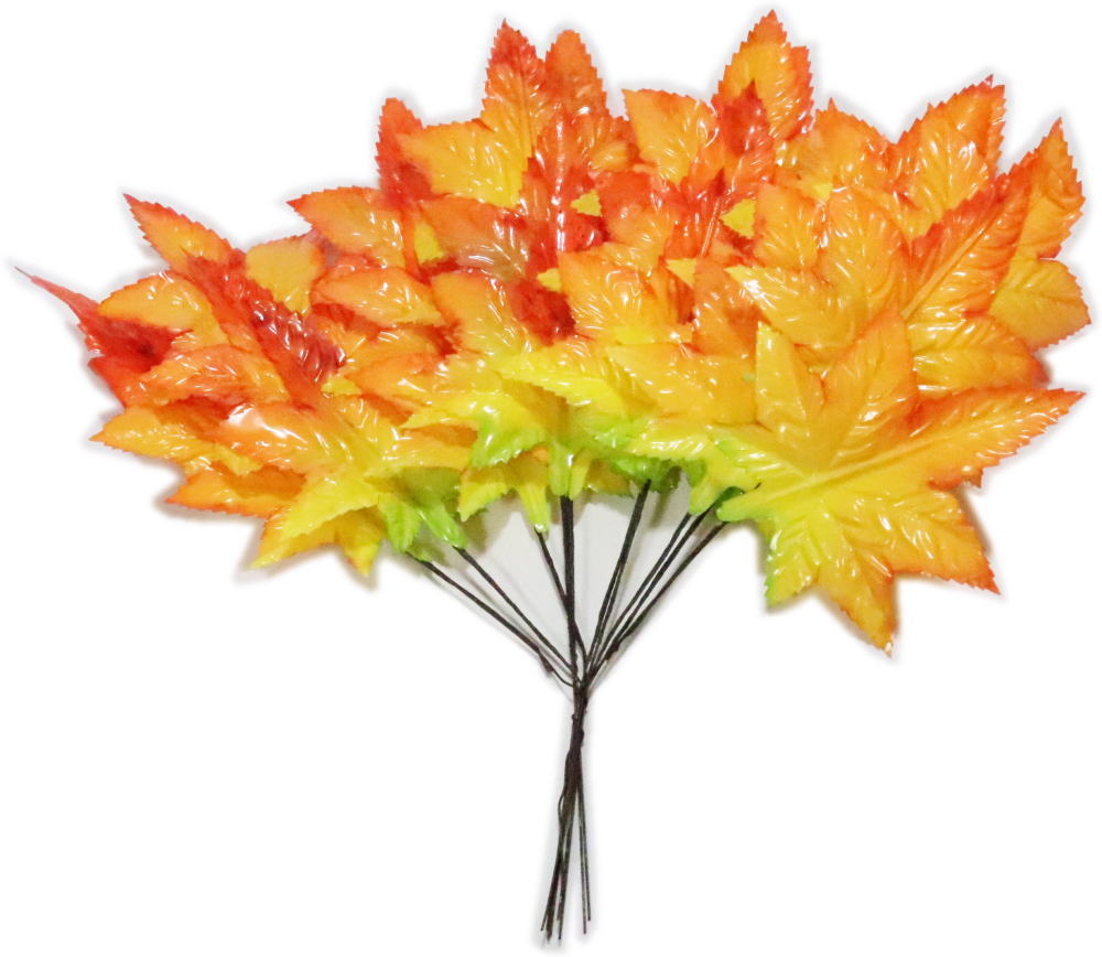 もみじ葉　10本セット　葉長さ約16cm　プラスティック【踊り用小道具】日舞 日本舞踊 舞台 持ち枝 演劇..