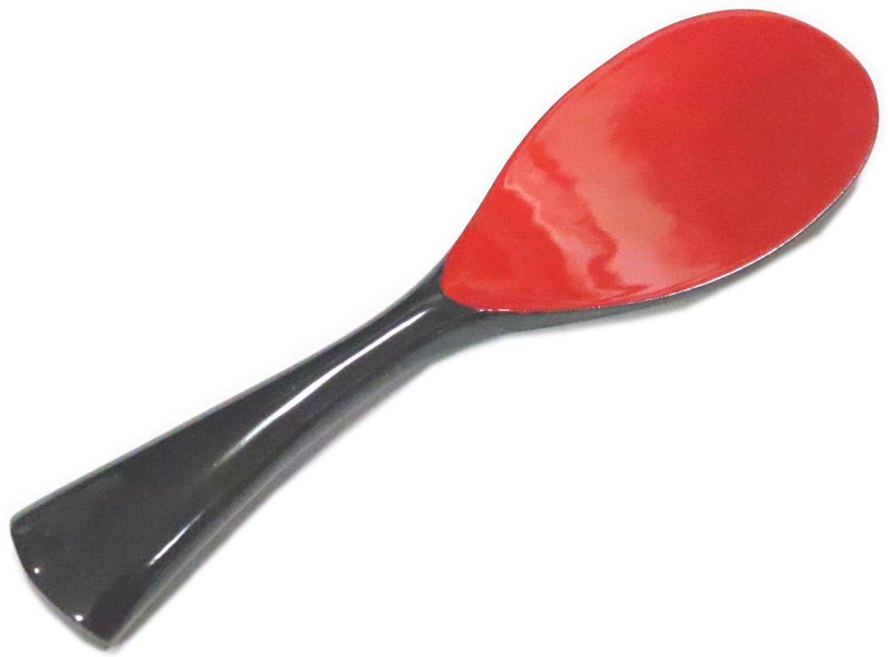 しゃもじ・小　18cm　漆塗　朱・黒　国産「ゆうパケット発送OK」シャモジ【踊り用小道具】実用性にも優..