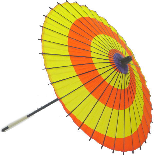*紙傘(赤黄渦)子供用 1本通 子供傘 お稽古はもちろん本番にも使えます。文化祭・大道芸・コスプレの小道具としても最適!【舞台・ステージ 舞傘・撮影・小道具】舞踊傘・舞踊小道具 1本柄 和傘