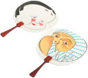 <おかめ ひょっとこ>並型団扇 片面 24cm【京うちわ】【団扇】【うちわ】踊りうちわ 都うちわ 扇うちわ 日本製