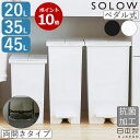 SOLOW ソロウ ペダルオープンツイン 45L 35L 20L 抗菌加工 ゴミ箱 分別 スリム 日本製 ペダル式ゴミ箱 ダストボックス 棚下 蓋付き 観音開き 足踏み 分別 収納 ゴミ袋 キッチン ふた付き 縦型 大容量 ワゴン ごみ箱 両開き リス RISU