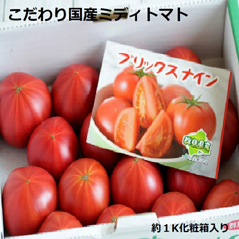 こだわり国産ミディトマト　群馬県産ブリックスナインフルーツトマト約1K箱【送料無料・クール便】のサムネイル