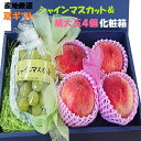 お勧め季節限定商品 シャインマスカット1房&桃4個セット 旬の果物ギフト 【送料無料】 贈り物【フル−ツセット】ギフトセット化粧箱お盆のお供え・お彼...
