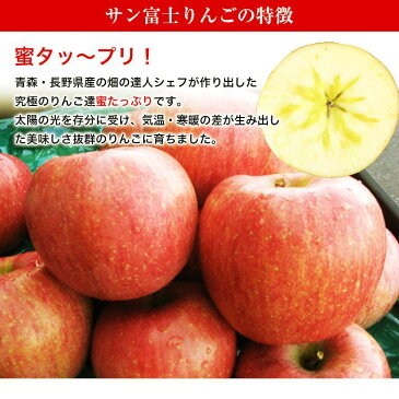 青森・長野産サンフジりんご約5K化粧箱【お歳暮・贈答用に】⇒送料無料12月初旬より予定