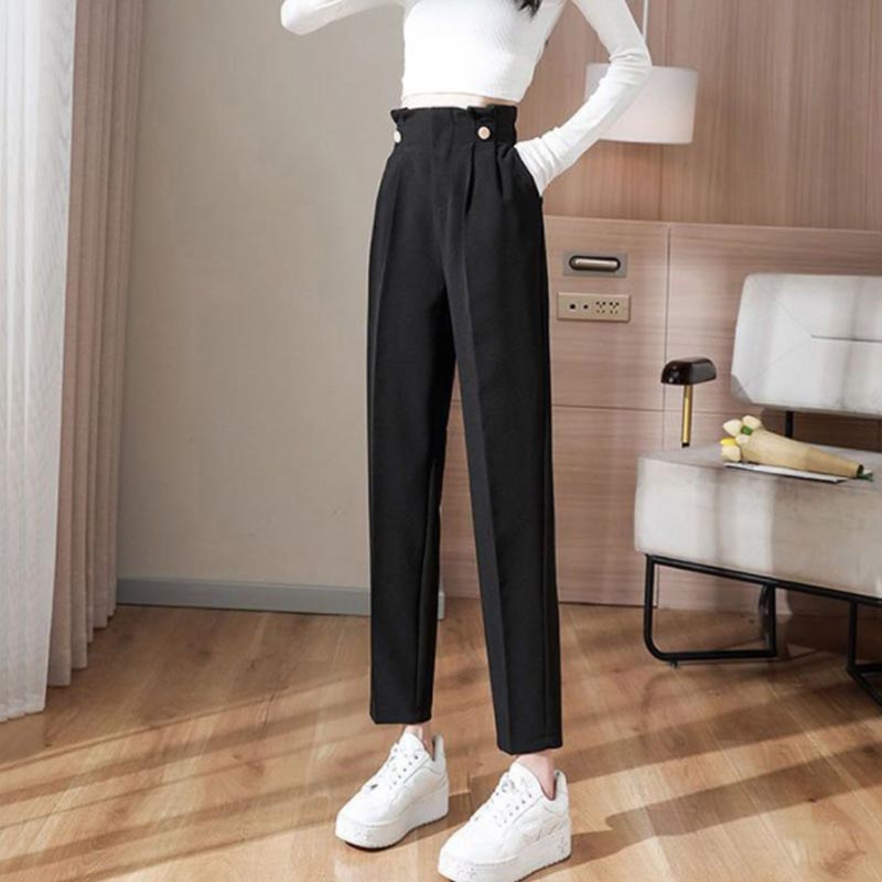 ロング丈 クロップドパンツ ストレッチパンツ パンツ ブラック 9分丈 仕事 テーパード 九分丈 黒 美脚パンツ 美脚デニム 仕事用パンツ ストレッチ shin821-10099550 匠shin サンプル画像2