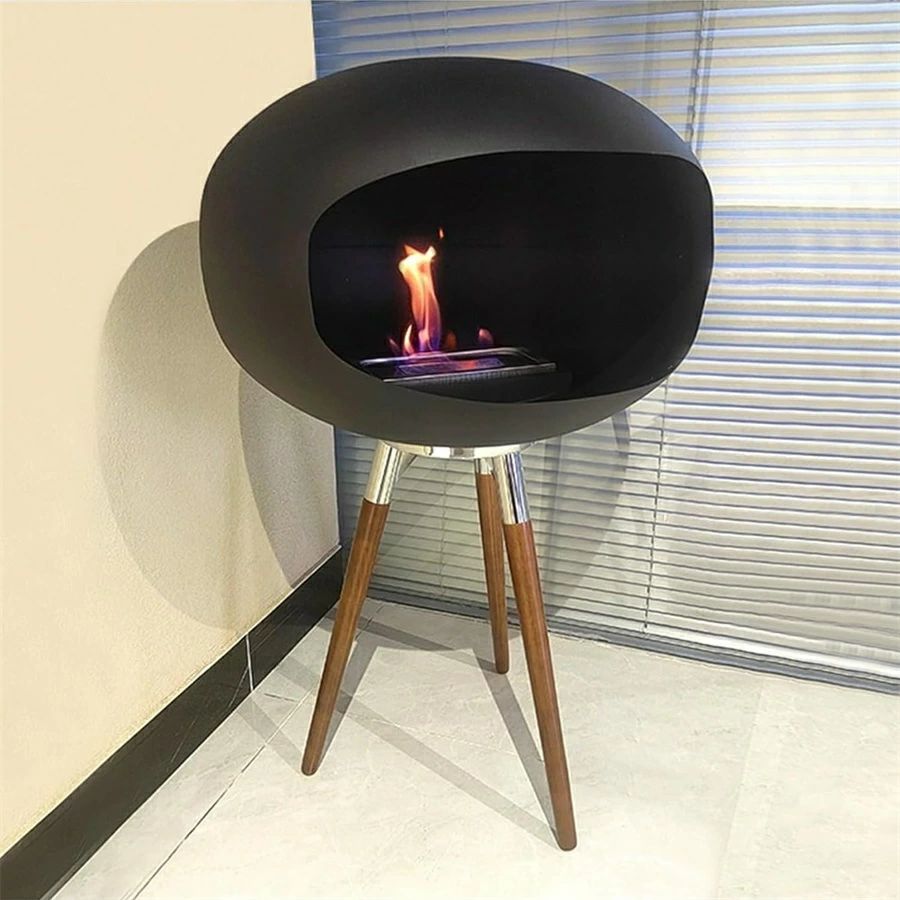 バイオエタノール暖炉 暖房器具 暖炉 屋内用 ポータブル 高さ45/75cm 自立型 本物の炎 メタル ポータブルファイヤピット クリー