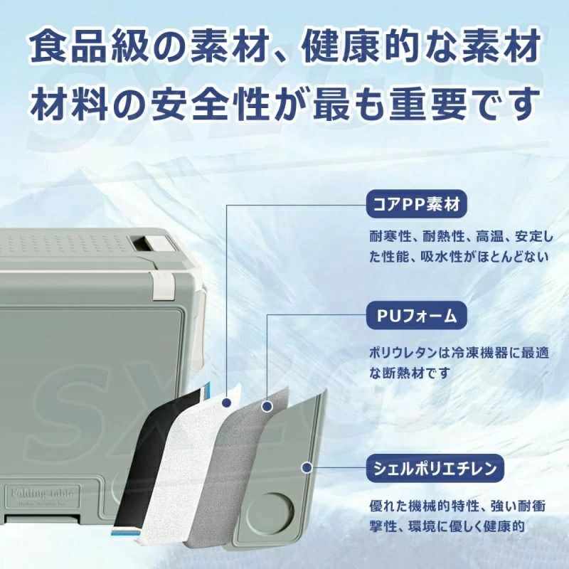 匠shinのクーラーボックス 大型 32L 折りたたみ テーブル＋椅子2脚 48時間保冷 3時間保温 多機能 ポータブル 食品グレード 冷蔵庫 ハンド｜アングル3