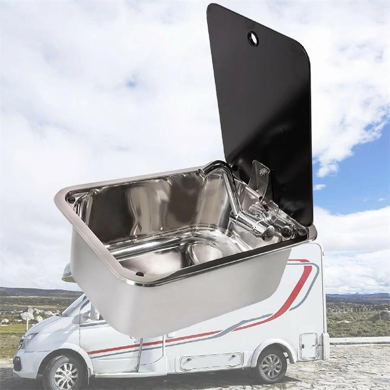 RV の台所の流し キャラバンRVシンク RV用シンク RV キャラバン シンク 四角いステンレススチール シングルボウルシンク 多機能