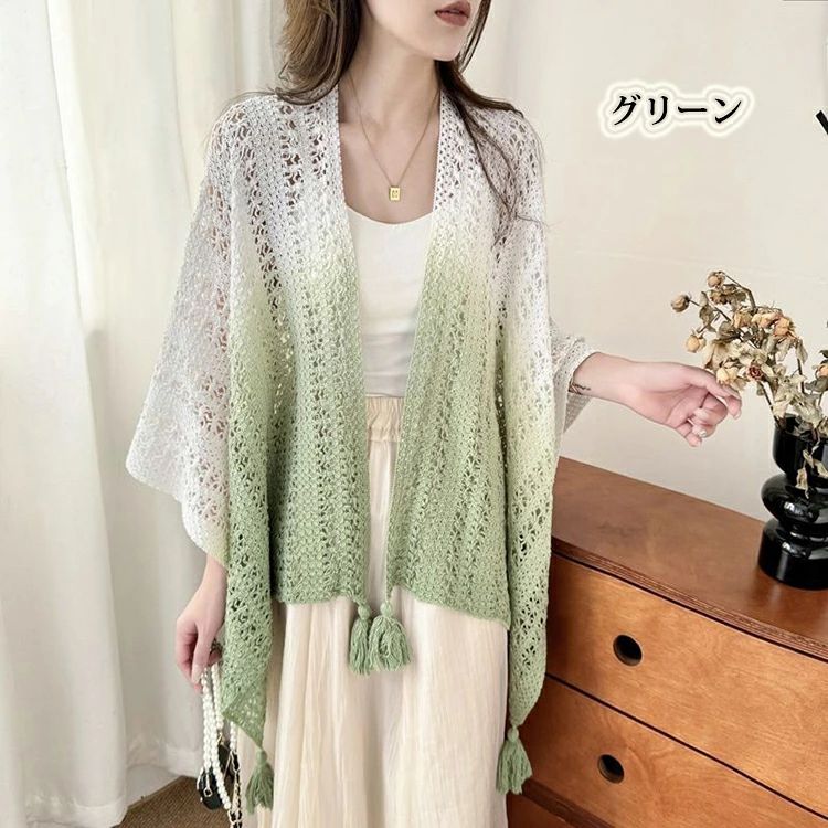 サマーカーディガン 夏 レディース uvカット 透かし編み ニット カーディガン サマーニット ノースリーブ 透かし彫り shin821-10061705 匠shin サンプル画像3