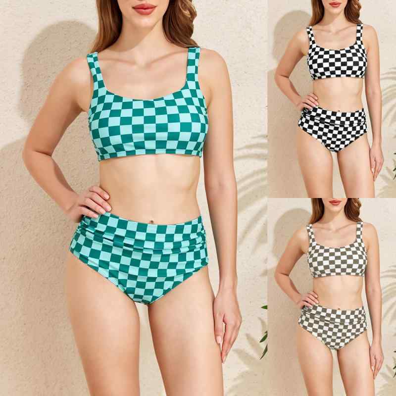 レディース 格子柄 ビキニ スポーテ