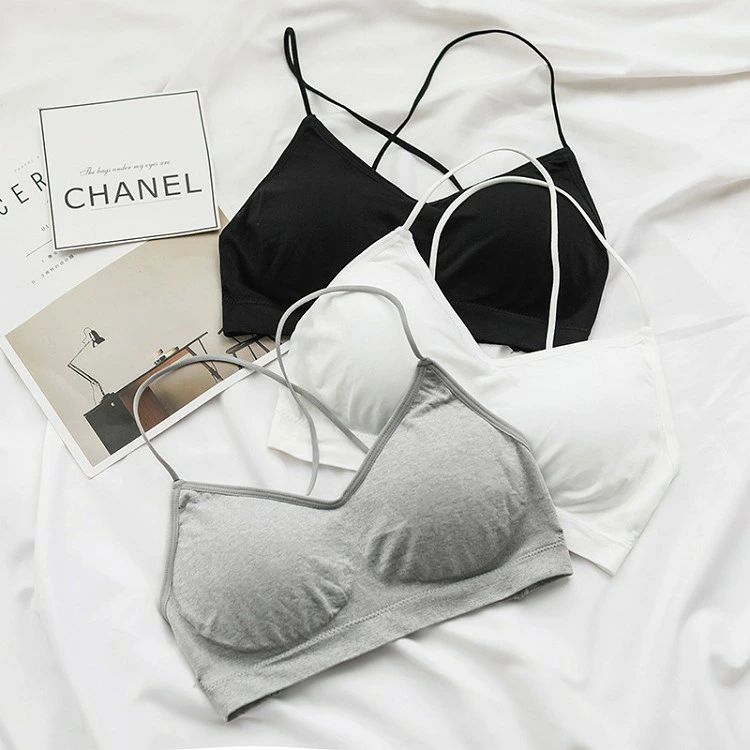 クロスバック ブラトップ レディース ノンワイヤー 美胸 バストアップ インナー ブラ一体型 伸縮性 吸汗