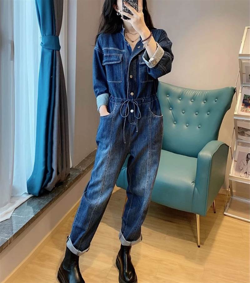 乐天商城 - ジャンプスーツ ボトムス ストレートパンツ ロールアップ ハイウエスト 大人可愛い カジュアル 大人女子 こな