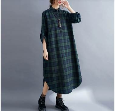 Rakuten - シャツ ミモレ丈 袖あり 長袖 襟付き スリム ストレート 大人可愛い きれいめ シンプル カジュアル 上品 おしゃれ か