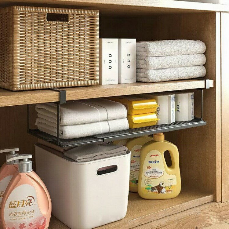 吊り戸棚下キッチンラック シンク下収納 伸縮式ラック 1段棚 キッチン整理用品 吊...