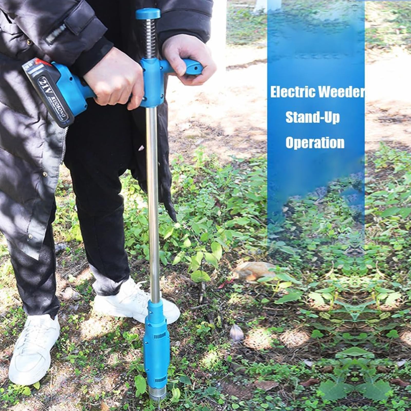 電動除草機、600W電動除草機、コードレス草刈り機、ロングハンドルスタンドアップ...