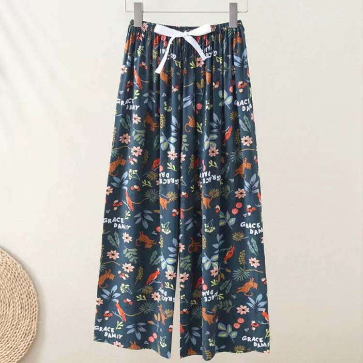 ワイドパンツ 【2枚セット】ステテコ きれいめ 綿 夏 9分丈 レディース ロング丈 夏用 秋 ロングパンツ ルームウェア 部屋着 冬