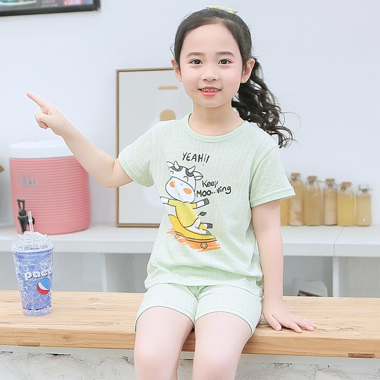 パジャマ キッズ ジュニア 半袖 女の子 男の子 セットアップ 綿 かぶり ショートパ...