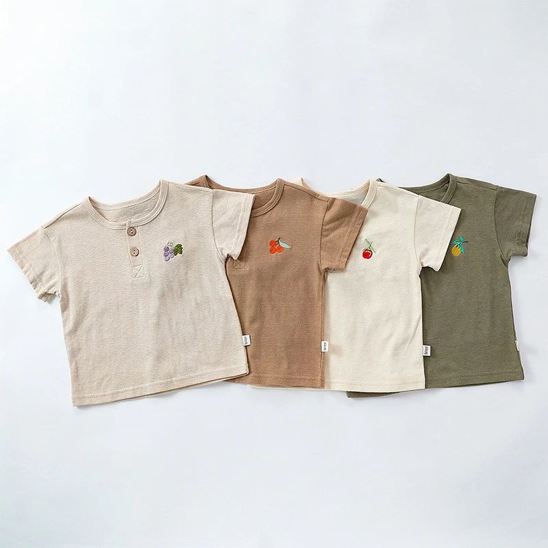 樂天商城 - 送料無料 ベビー服 Tシャツ カットソー 夏用 半袖 純色 涼しい 薄手 女の子 男の子 赤ちゃん 寝冷え防止 着心地良い 冷房対策
