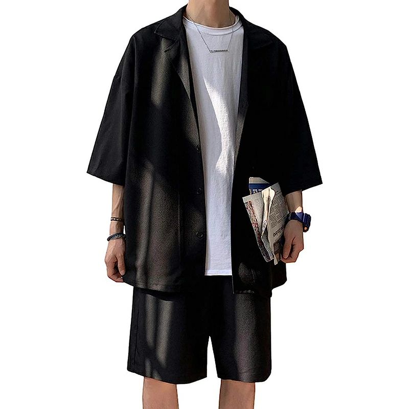 Other - セットアップ メンズ スウェット ジャージ 夏 半袖 前開き トップス ショットパンツ 上下セット ぺアルック ルームウェア 部屋着