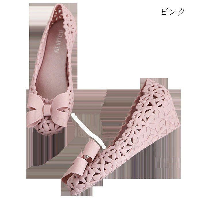 メッシュサンダル 歩きやすい かわいい 履きやすい レインパンプス ローヒール 梅雨対策 レインシューズ 美脚 カジュアル 30代