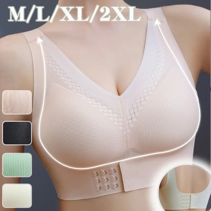 楽ちんブラ シームレスブラ 脇高 前後ホック 蒸れにくい ノンワイヤーブラ 24時間 オールデイ ブラ ナイトブラ スポーツブラ ノ