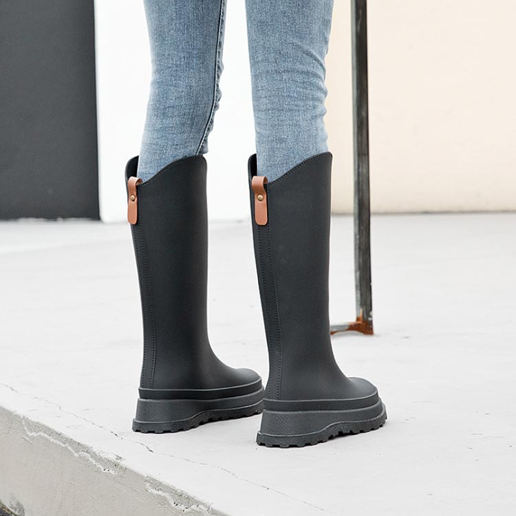 レインシューズ 長靴 レディース 厚底 ブーツ レインブーツ 雨靴 きれいめ ロングブーツ ロング丈 靴 雨 梅雨対策 ワークブーツ