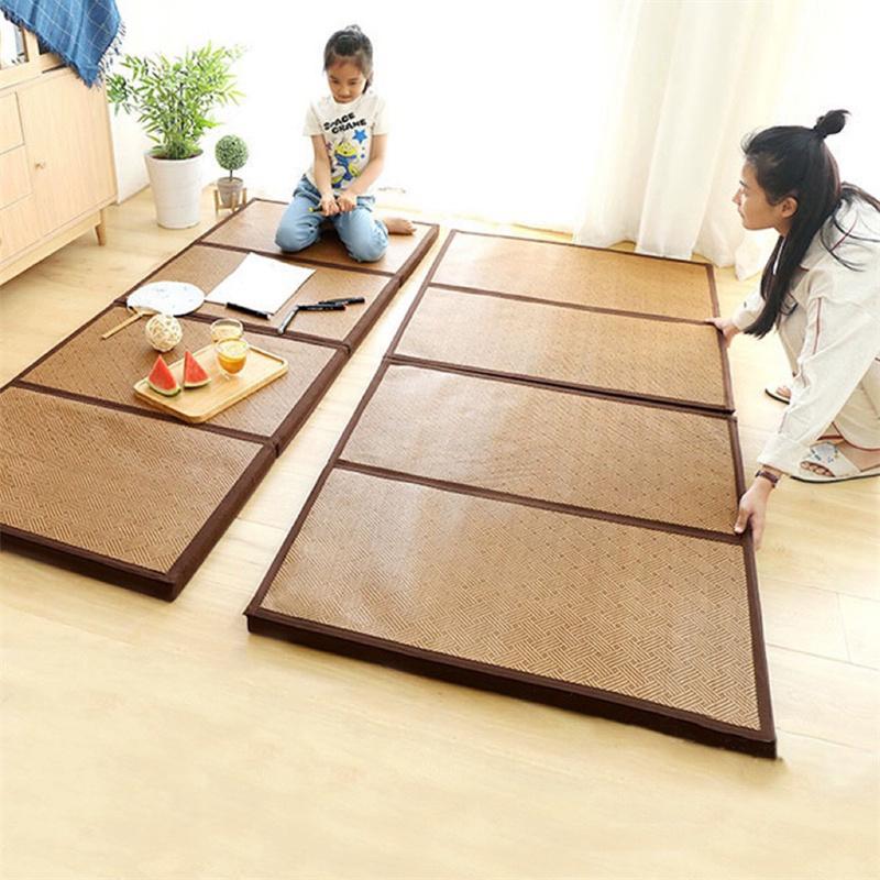 布団のカビ防止草折りたたみマット(シングル) 厚さ4cm !!!!65x180cm置き畳み 畳 ユニット ユニット畳 フローリング 敷くだけ 折