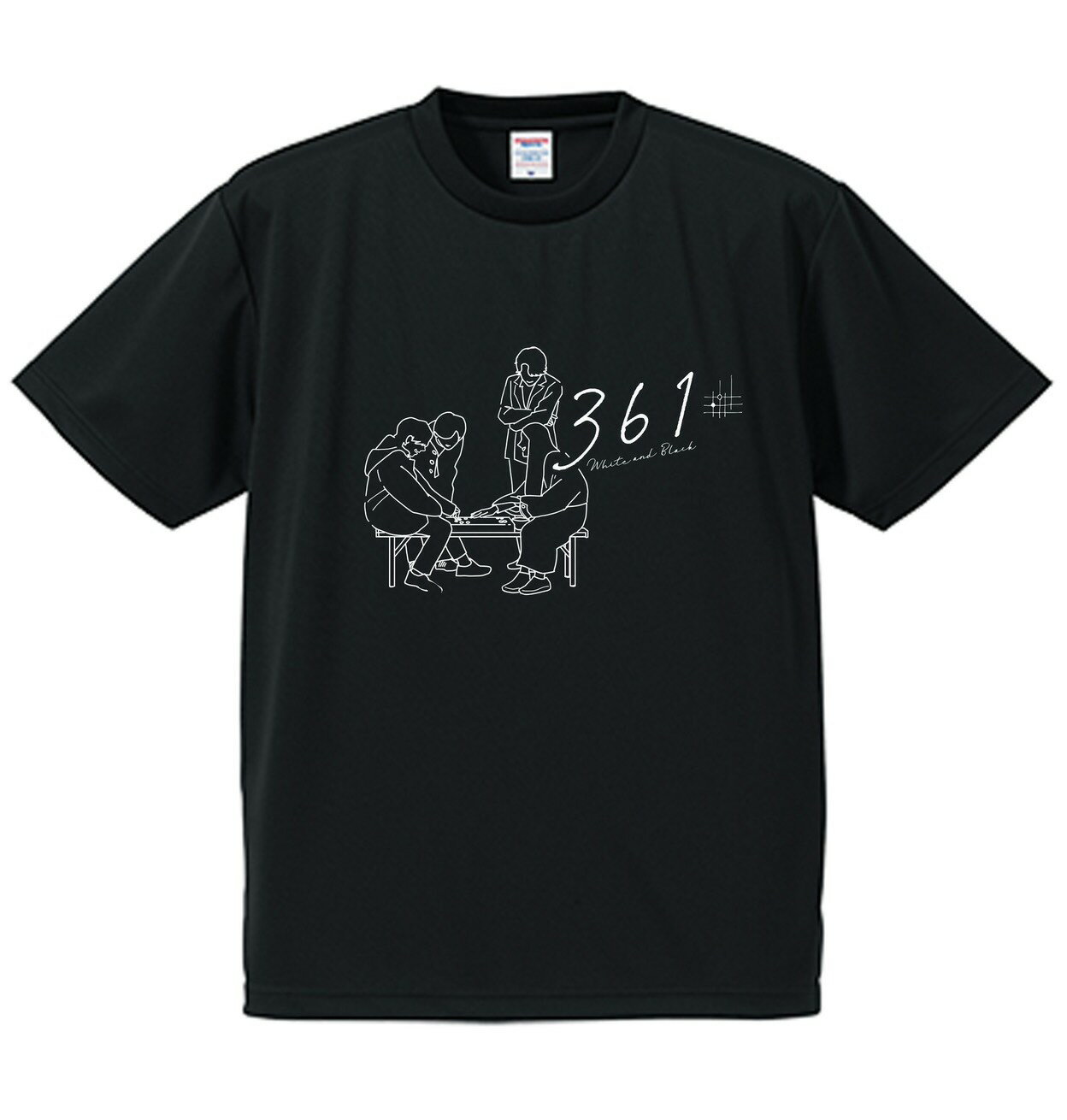 361-White and Black- Tシャツ　A柄　ブラック・ホワイト