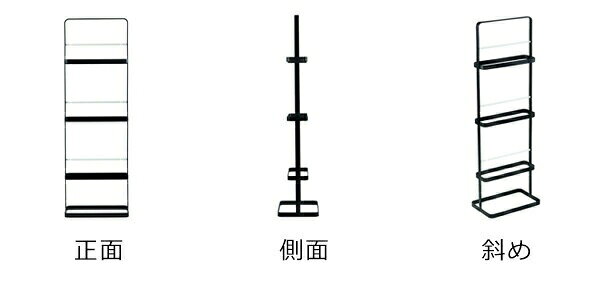 【レビュー特典付き】 山崎実業 tower スリッパラック タワー ( 4903208060981 送料無料 玄関 スリッパ ラック 幅22×奥行14×高さ68.5cm 収納 スリッパ立て 3段 白 黒 スリッパホルダー コンパクト おしゃれ ルームシューズ 省スペース 玄関収納 ) [3]