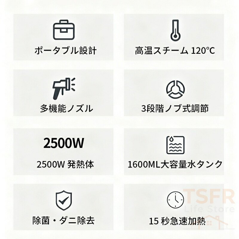 【高温高圧スチームで頑固な汚れを一気に洗浄】スチームクリーナー ハンディ 洗浄...