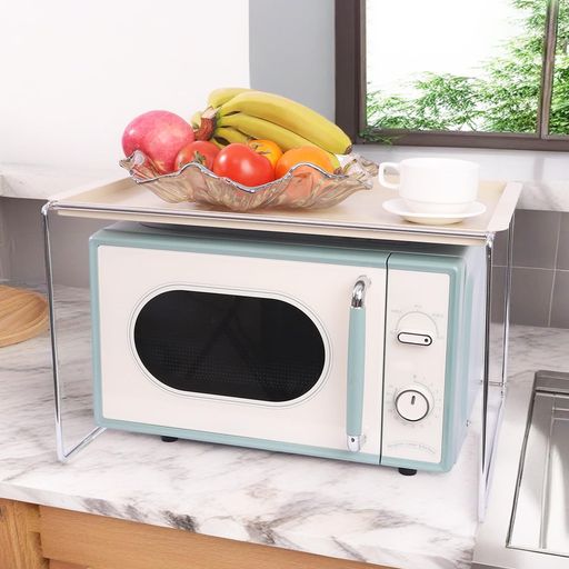 pupustar金属製電子レンジラック&トースター台シンプルデザイントレイ着脱式卓上キッチン棚レンジ上/ト..