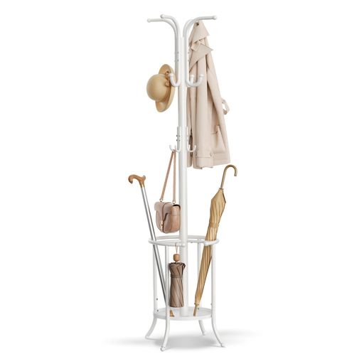 SONGMICSポールハンガー傘立ておしゃれ木製スリム頑丈コートハンガーキッズ玄関ハンガーポールコート掛け帽子掛けスタンドバッグスタンド服掛けバッグ掛け上着掛け...