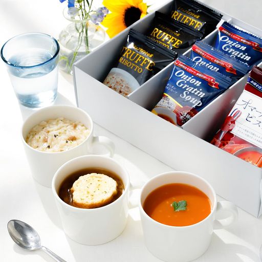 お歳暮ギフト高級フリーズドライ(3種8食)洋食ギフトセットオニオングラタンスープ玉ねぎスープオマール..