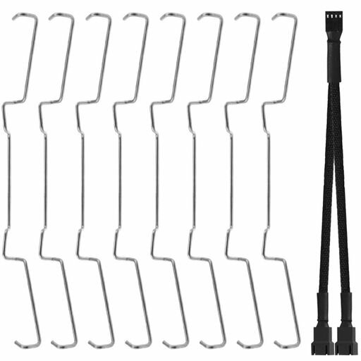 XiatiaosannCPUヒートシンクファンバックル、9センチメートルワイヤーバックルPWMスプリッタ(8パック)..