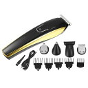 VOCOSTEオールインワン電動ヘアトリマープロのヘアカットマシンメンズグルーミングキットひげ用頭ボディと顔用16X4.2X4CMブラックゴールドトーン(2)