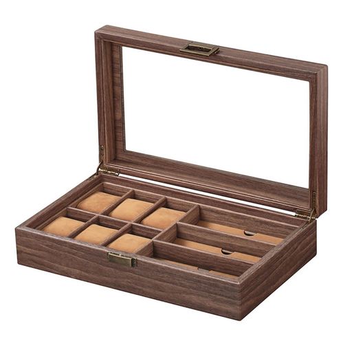 KONメガネボックス時計ケース高級収納ボックス腕時計サングラスメガネ重厚感ガラス天板ディスプレイイ..