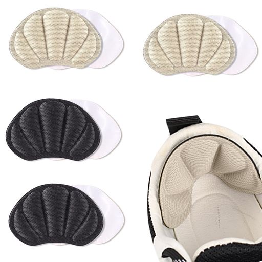 WOMLEX4足靴擦れ防止パッドスニーカー用厚い7mmサイズ調整用男女兼用(黒とベージュ)