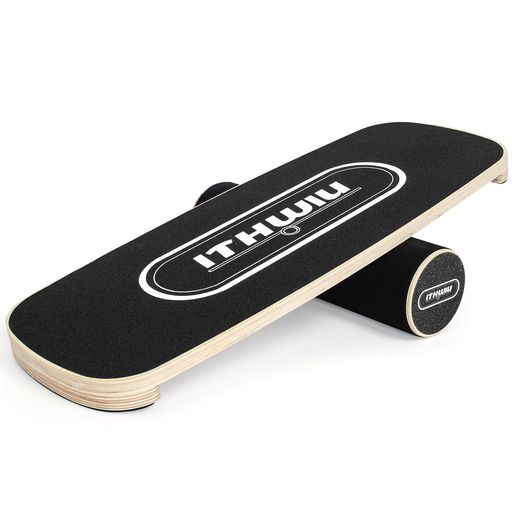 Rxakudedoバランスボード木製バランスレーナーローラーボードバランストレーニングボード滑り止め表面..