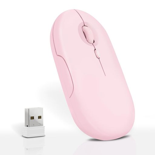WONZIRワイヤレスマウス【2024新登場】BLUETOOTH5.2静音無線マウスTYPE-C充電式小型薄型光学式2.4GHZMACWINDOWSANDROIDIOSIPADPCMACBOOK対応(ピンク)