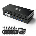 TESMARTDPKVMスイッチDISPALYPORTUSB3.0KVM切替器4台パソコン2台モニター切り替え4K@60HZ/8K@30HZ(2)