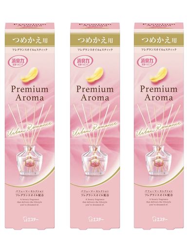 消臭力プレミアムアロマ[まとめ買い]部屋用スティックアーバンロマンスつめかえ50mLx3個ディフューザー玄関リビングルームフレグランス消臭芳香剤