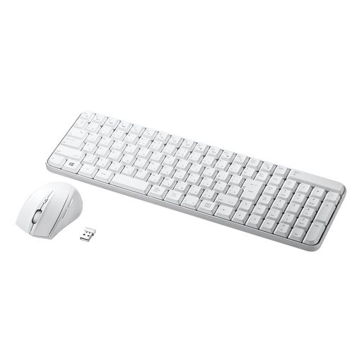 サンワサプライマウス付きワイヤレスキーボードホワイトSKB-WL25SETW