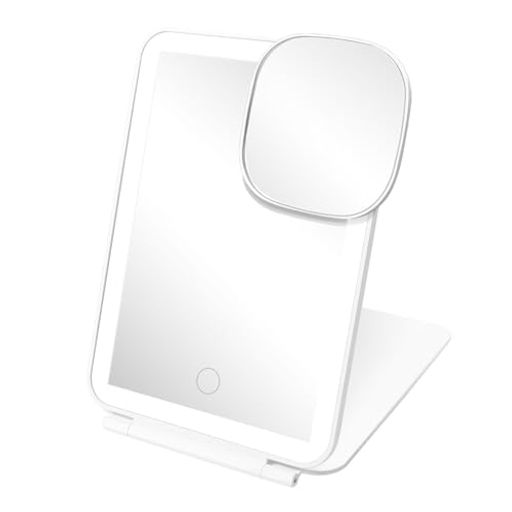 Uarnicey化粧鏡折立鏡鏡卓上3光色ライト付き無段階調光10倍拡大鏡女優ミラー折立ミラー角度自由に調整U..