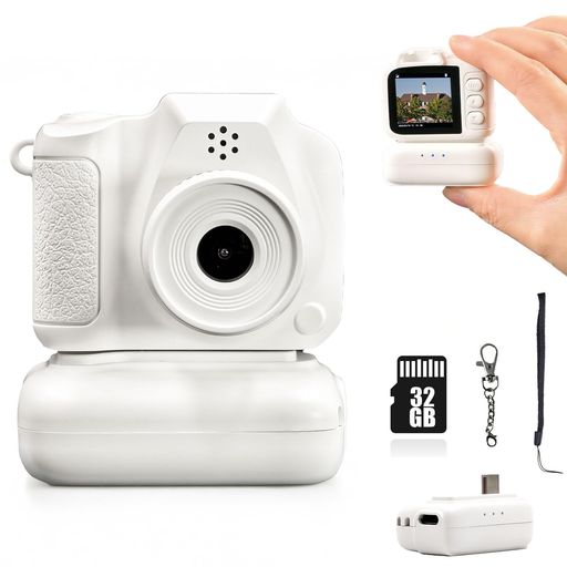 デジタルカメラデジタルトイカメラミニ1.4インチ画面1080P広角レンズ32GBカード付属撮影・動画機能充電..