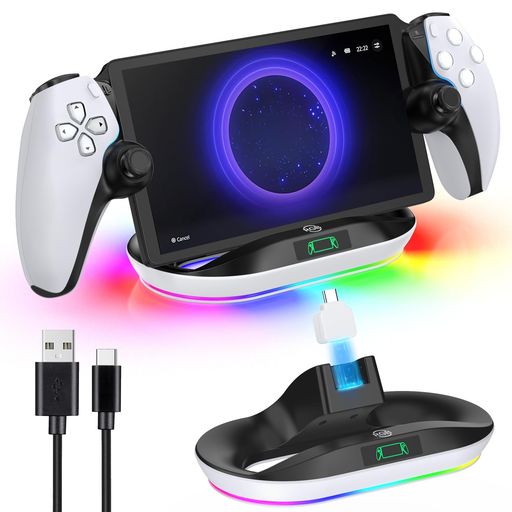 PSPortal用充電スタンドPS5Portalリモートプレーヤー充電ドック過充電防止LEDライト付き取り外し可能なType-Cアダプタ取付簡単省スペースPSポータル周辺機器アクセサリー PSPortal用充電スタンドPS5Portalリモートプレーヤー充電ドック過充電防止LEDライト付き取り外し可能なType-Cアダプタ取付簡単省スペースPSポータル周辺機器アクセサリー