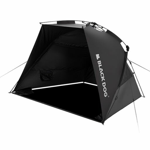 Blackdogビーチテント二層ビニール遮光遮熱UPF50+防撥水1.49m高さ循環通気三秒展開防風2-3人用三面メッ..
